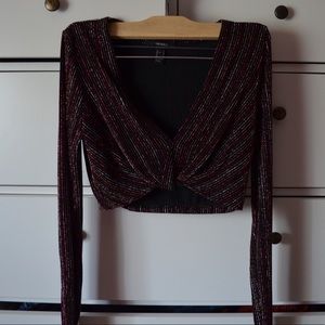 Glittery Twisted Crop Top